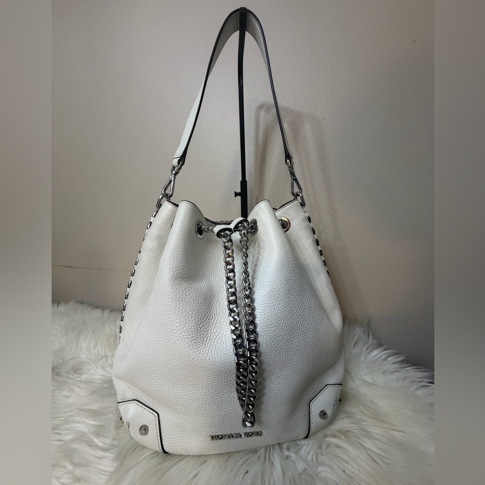 Michael Kors Alanis Small Pebbled Leather Bucket Bag